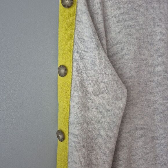 Apt 9 Gray Yellow Striped Long Sleeve Turtleneck Tunic Sweater Womens Large - Picture 3 of 6